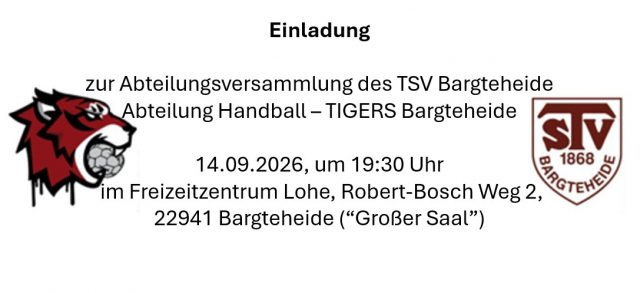 14.09.2026 – Abteilungsversammlung